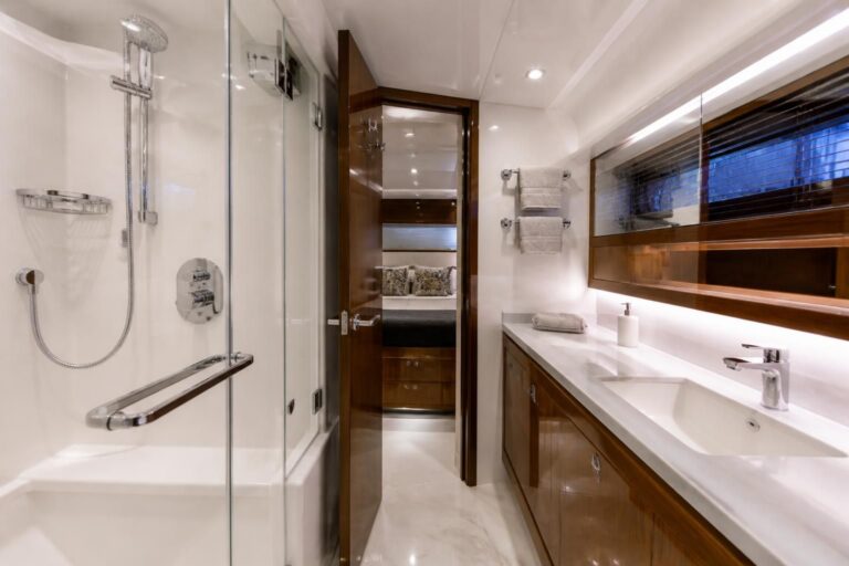 Marine sanitation system repair in a yacht bathroom in Fort Lauderdale